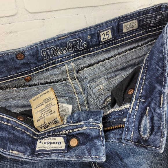 Miss Me Embellished Skinny Low Rise Jeans JE10525R - Picture 5 of 5